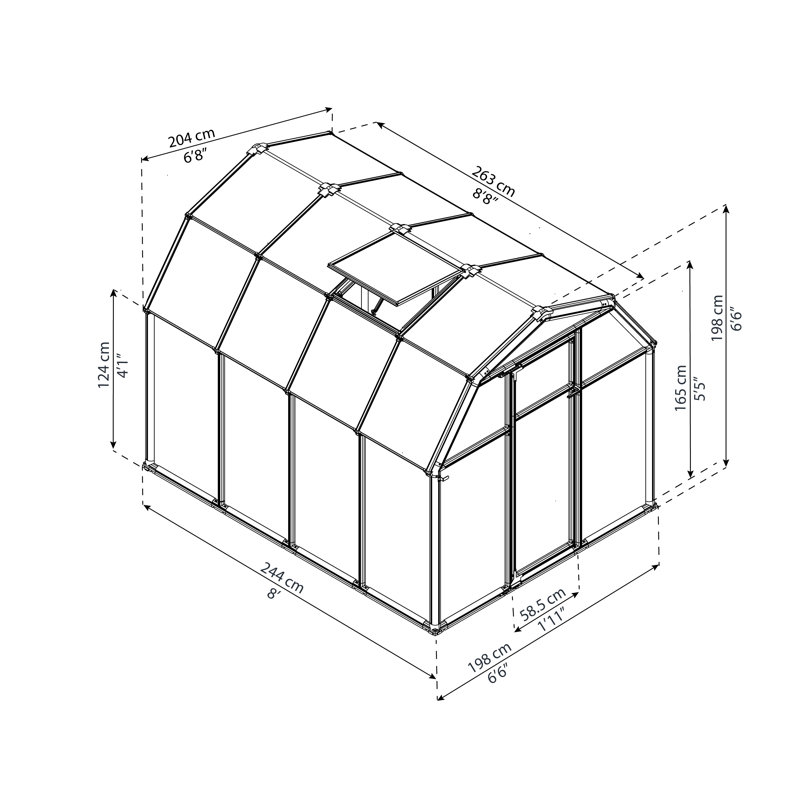 6 Ft W x 8 Ft D Greenhouse