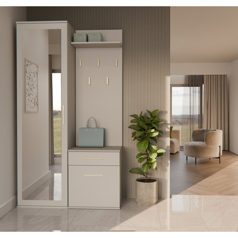 1 Door Laminate Wardrobe, Cashmere