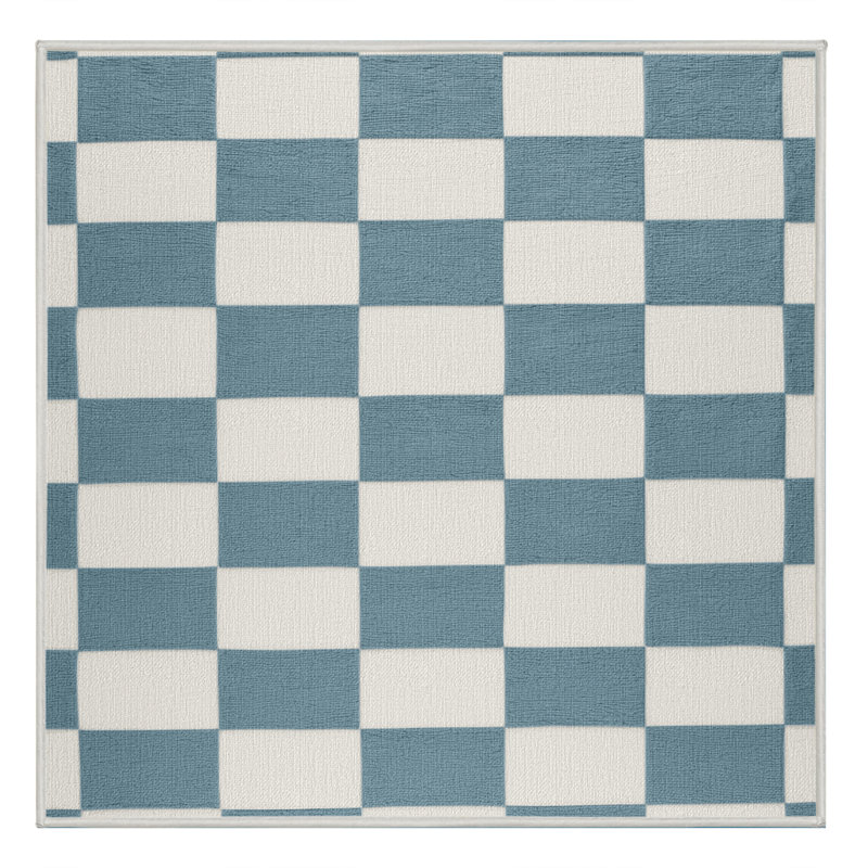 Tapis beige à carreaux lavable à la machine, Carré 5 pi