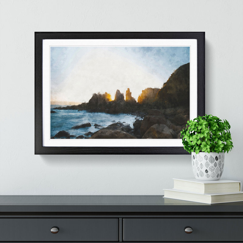Phillip Island in Australia - Picture Frame Graphic Art Print, 45cm H x 63cm W x 2cm D, Black
