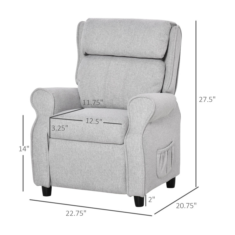 Alathia Kids Adjustable Height Recliner and Ottoman, Gray