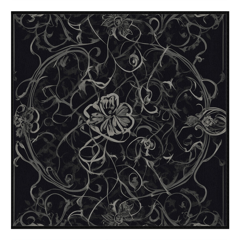 Tapis obsidienne fougère, Carré 7 pi