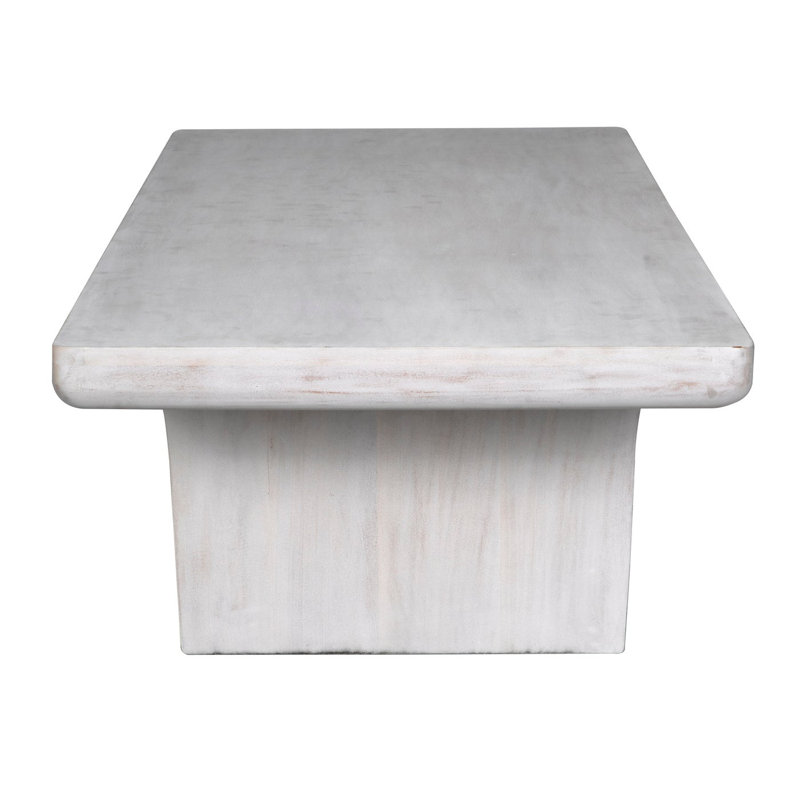 Ward Solid Wood Coffee Table, 17" H x 68" L x 28" W, White Wash