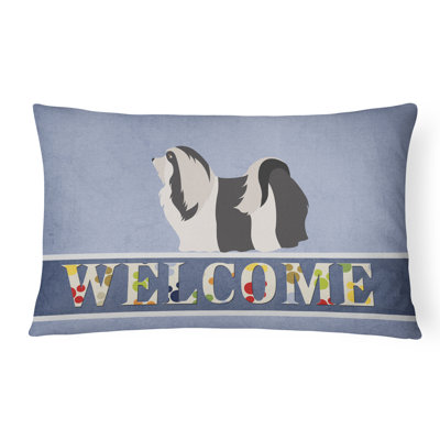  Havanese Welcome Indoor/Outdoor Throw Pillow