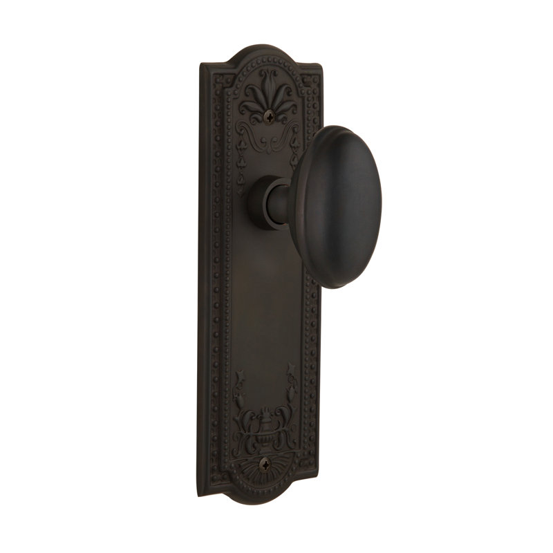 Plaque Meadows avec bouton de porte Homestead, Bronze frotté à l'huile, 2,375 po