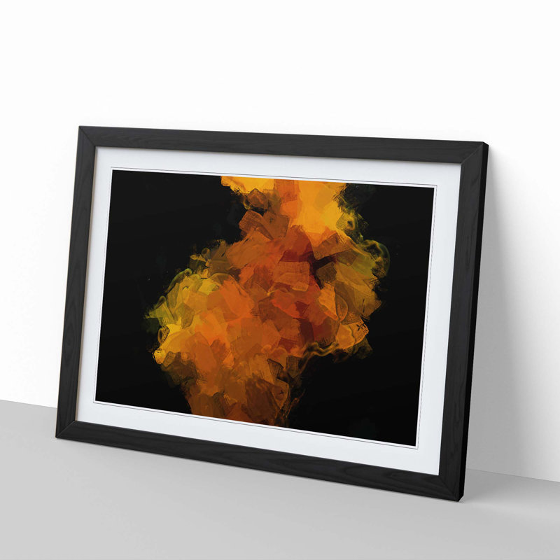 Time of Night in Abstract - Picture Frame Painting Print, 40cm H x 60cm W x 2cm D, Black