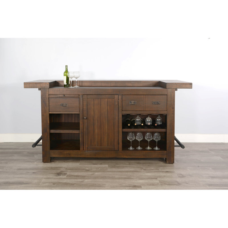 Gridley 80'' Home Bar, Dark Brown