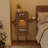 Robot-Shaped Solid Wood Nightstand with LED Light