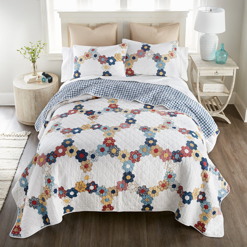 Ensemble de courtepointe pour grand lit 3 pièces Donna, Courtepointe très grand et 2 très grandes taies 