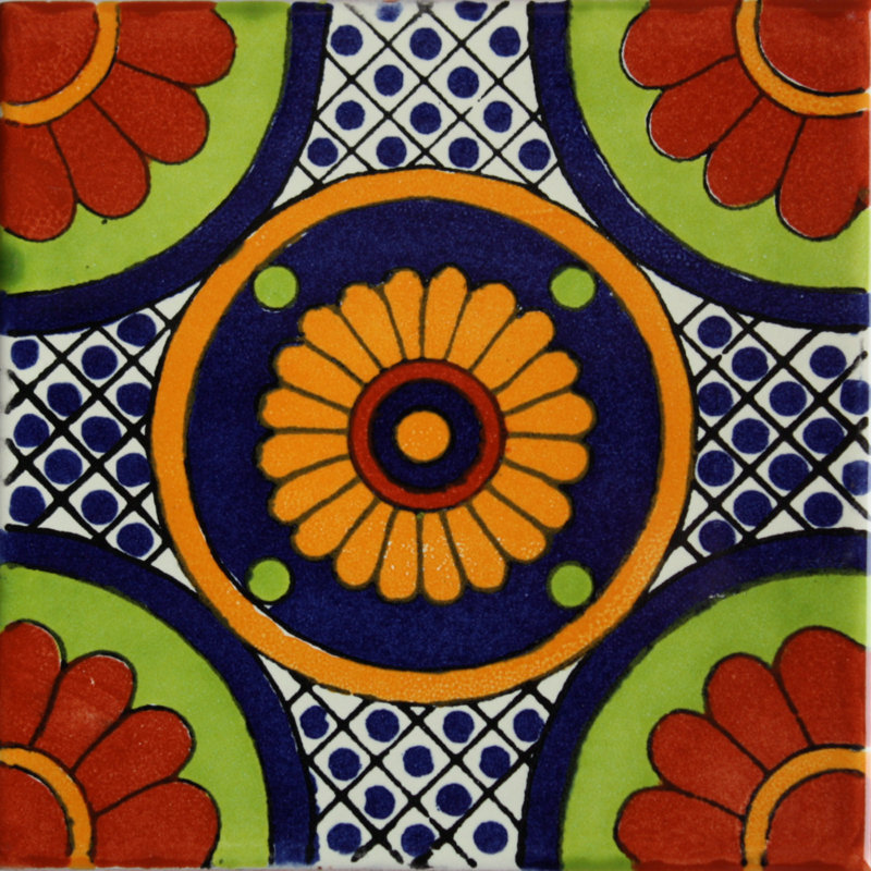 6" x 6" 4pcs TalaMex Bacanora Talavera Mexican Tile