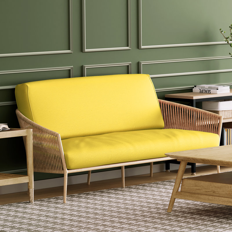 Housse pour canapé-lit réversible en tissu de polyester réversible avec fermeture à glissière 3 côtés, Simple, Ensoleillé