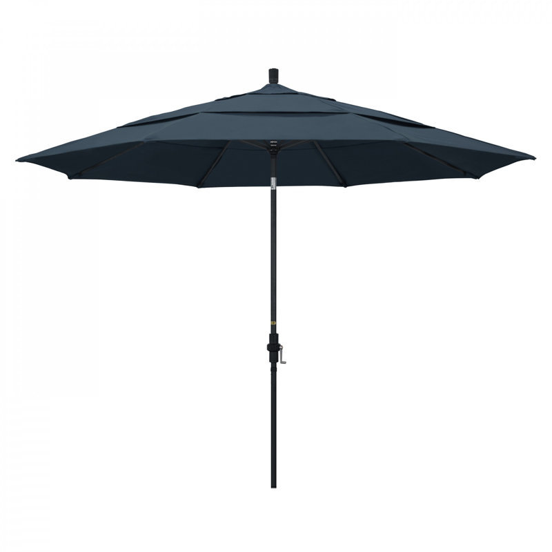 Parasol de marché Broadmeade octogonal Sunbrella, Pierre noire, Toile performance saphir