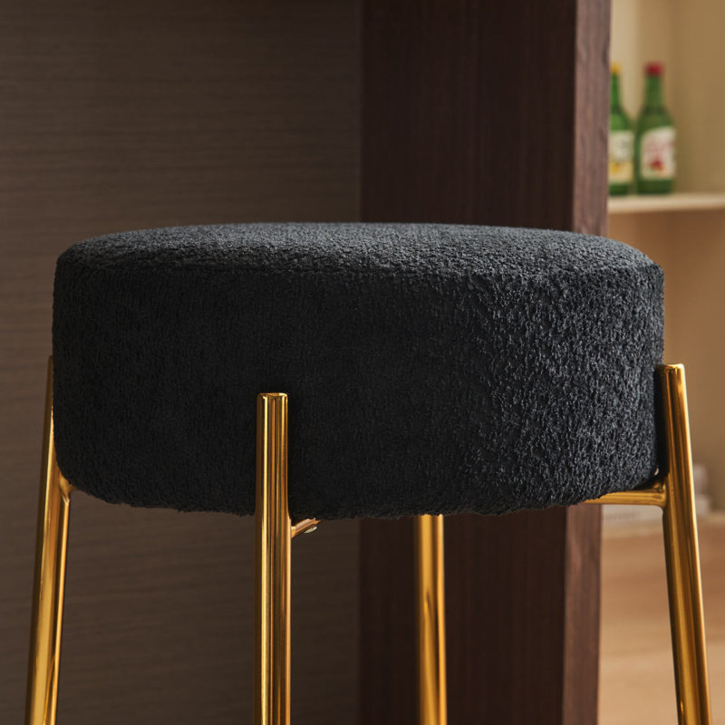 " Tall, Round Bar Stools, Set Of  - Contemporary Upholstered Dining Stools  Kitchens, Coffee Shops And Bar Stores - Includes Sturdy Hardware Support Legs