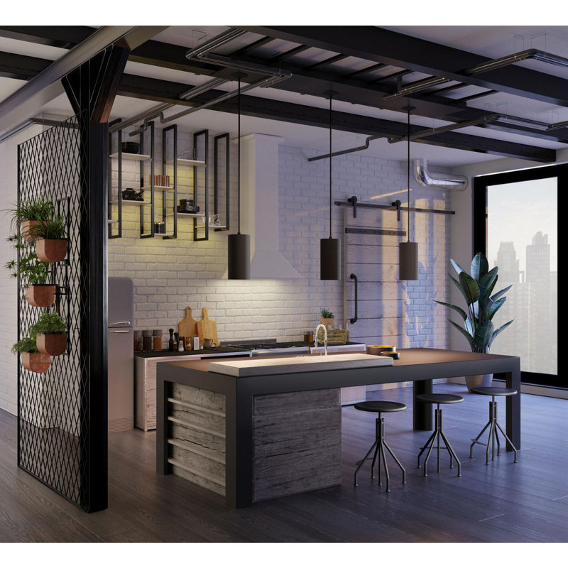 Jennette Outdoor Pendant, 132.8" H x 6" W x 6" D, 250, Black