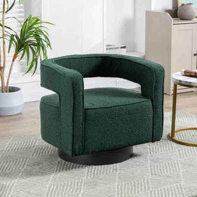 Davidanthony Upholstered Swivel Barrel Chair