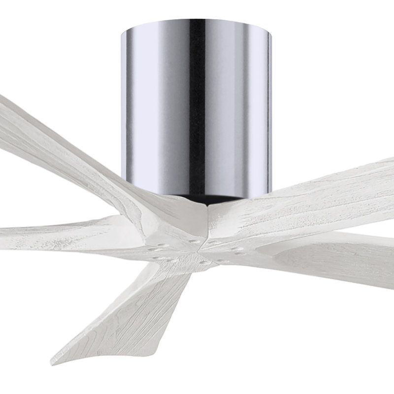 Ventilateur à pales encastré 5 pales Irene, Chrome poli, Blanc mat, 52"