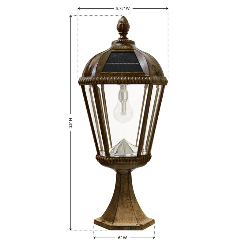 Montant de pilier solaire Royal Bulb - bronze patiné, En biseau, Bronze patiné