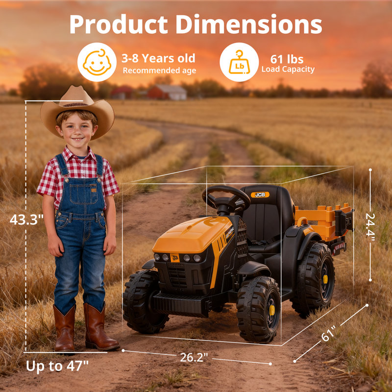 Tracteur pour enfants 24V 7Ah Ride on Toy 