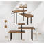 Organisateur de comptoir de cuisine, étagères à épices en bois, organisateur de comptoir de salle de bain, rotatif réglable, 4 crochets latéraux, tablette d'angle, 3 niveaux (brun)-130191475