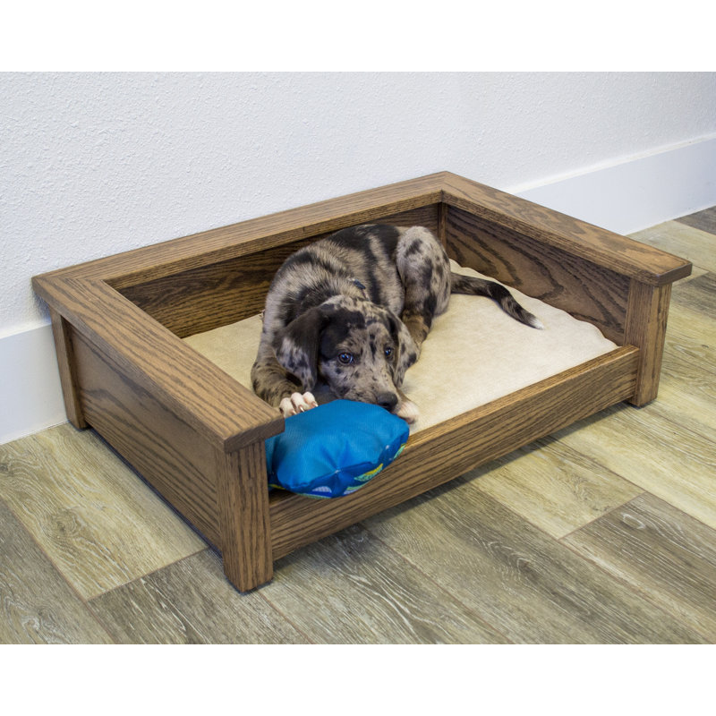 Small Elevated Orthopedic Red Oak Pet Bed