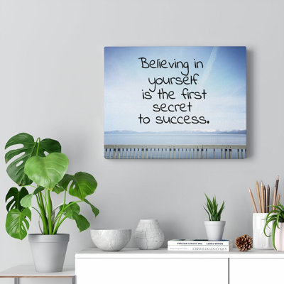 Illustration inspirante d'une citation «Believing In Your Self», impression prête à accrocher