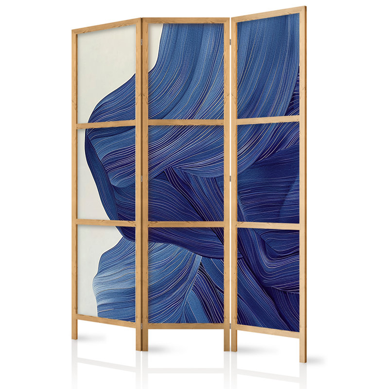 171cm H Solid Wood Folding Room Divider, 171cm H x 135cm W x 1.2cm D, 3
