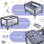 Mini lit de bébé rembourré portatif avec matelas-66369393