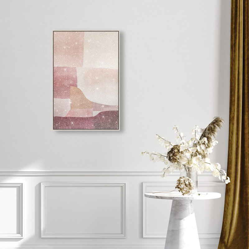 Ruby Dreams II Canvas Abstract Print by Oliver Gal, Black Frame, 10 x 15, 31"H x 21"W, Silver Frame