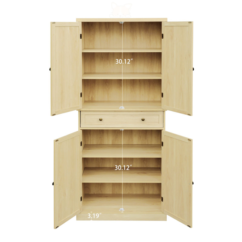 Armoire 4 portes avec 1 tiroir, Beige