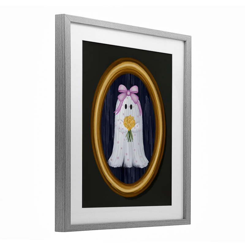 «Ghost Girl with Flowers», reproduction encadrée sous verre, conception de Jennifer Stith, H 16 po x l 13 po