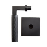 Bravura 846-7 Knurled Passage Lever on Square Contemporary   Rose in Matte Black