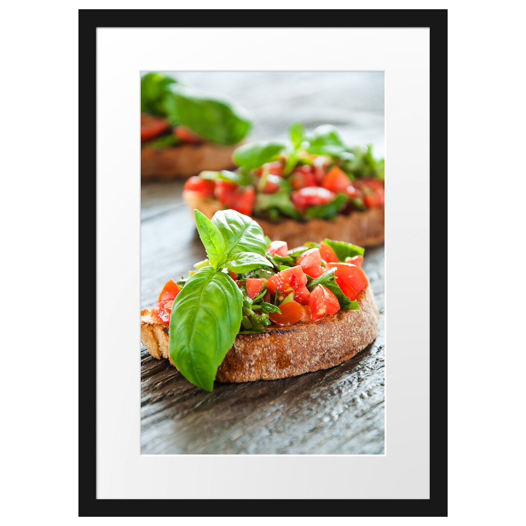 Gerahmtes Poster Köstliche Tomaten Bruchetta