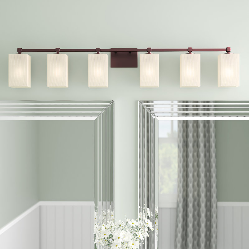Éclairage pour meuble-lavabo 6 lumières contemporain Casson, Bronze foncé