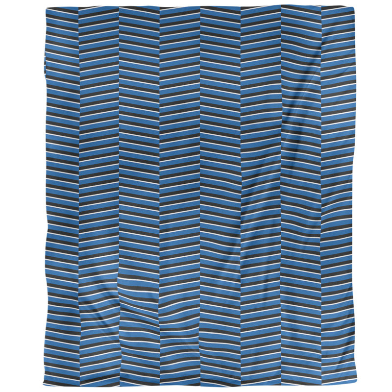 Housse de couette simple à rayures fracturées, Housse de couette simple TG, bleu, Microfibre