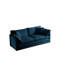 Tissu moderne - chenille bleue, 2 avec 4 coussins, structure en bois massif, canapé en chenille rembourré et respirant pour le salon, rembourrage en éponge, bois élégant et confortable