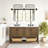 60" Freestanding Double Sink Warm Natural Fir Bathroom Vanity with 1" White Engineered Marble Top