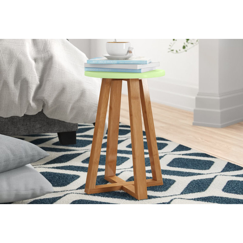 Adair Solid Wood Accent Stool, Green