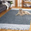 Tapis de couleur unie en coton tissé à la main gris foncé Exley-928393972