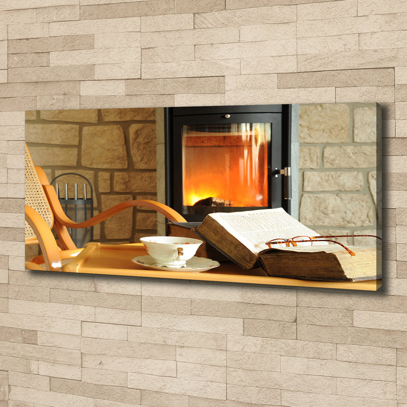 Fireplace - Wrapped Canvas Print