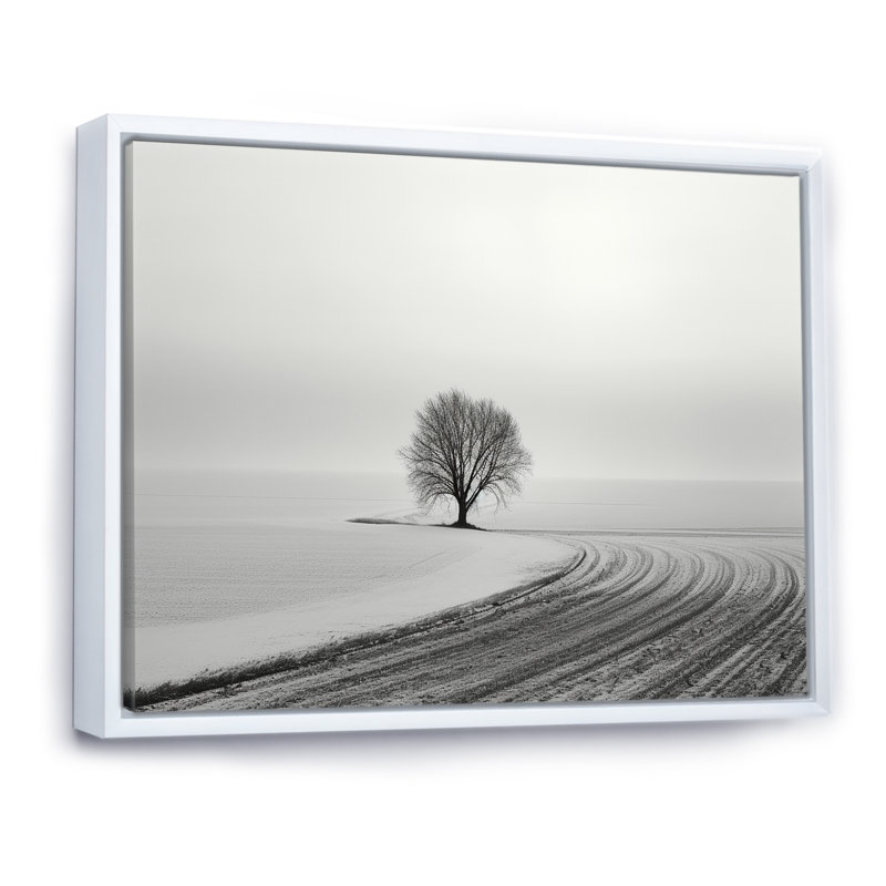 Paysage d'hiver photo II, Cadre flottant blanc, H 30 po x l 40 po x P 1,5 po