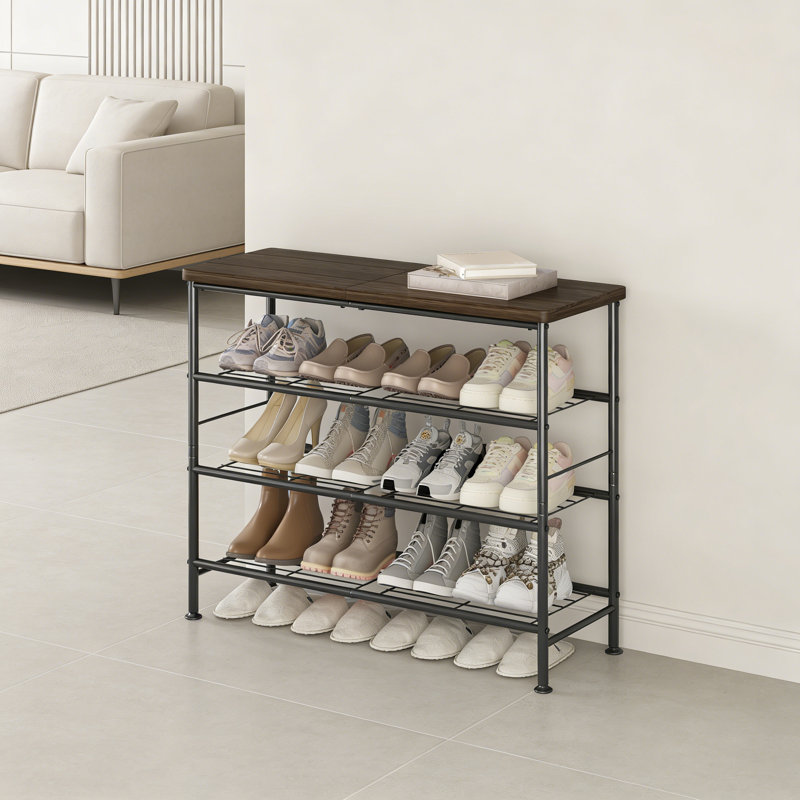 Range-chaussures en métal de style rustique