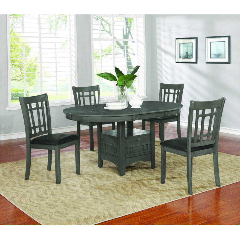 Beechmeadow 4 - Person Extendable Pedestal Dining Set, Medium Gray