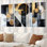 Impression sur toile abstraite noire et dorée 3 pièces pour un décor de salon élégant