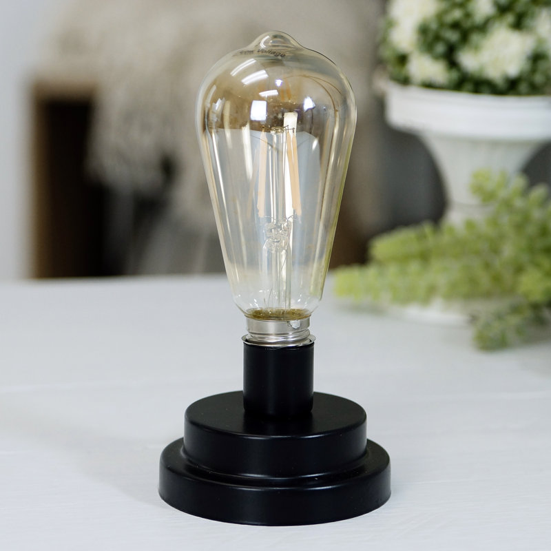 Lampe de table noire Leonarda, H 7 po x l 3,75 po x P 3,75 po