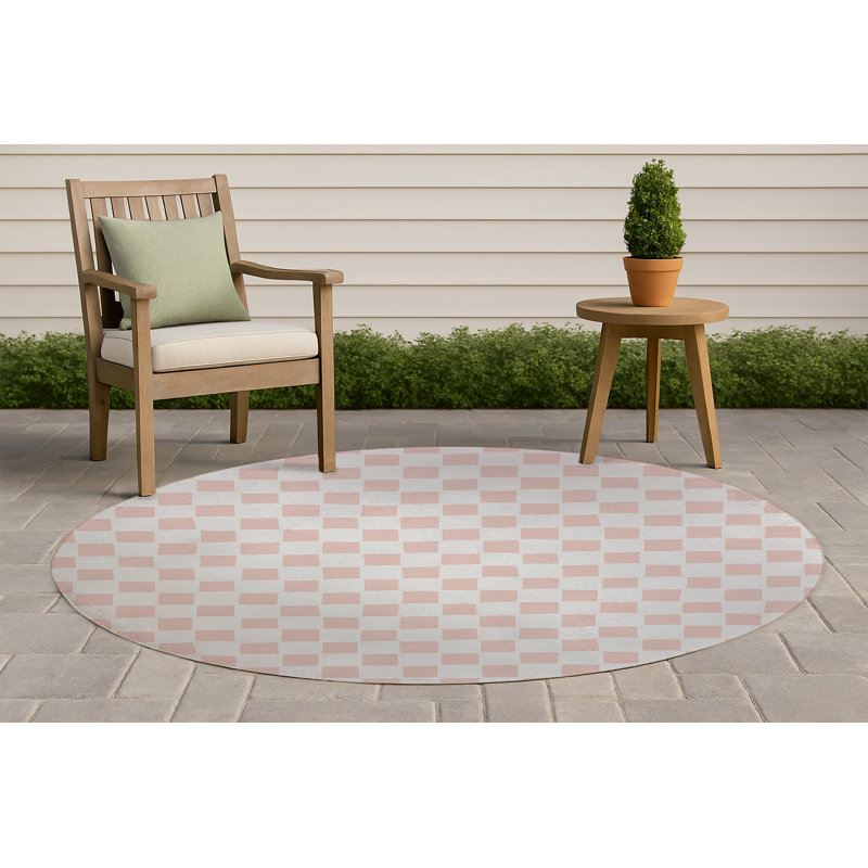 Tapis d'extérieur à carreaux antidérapant, Rond 5 pi