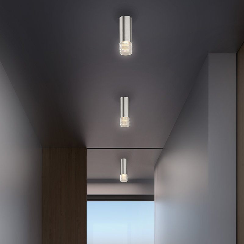 Satin Nickel ALC Glass LED Indoor/Outdoor Flush Mount