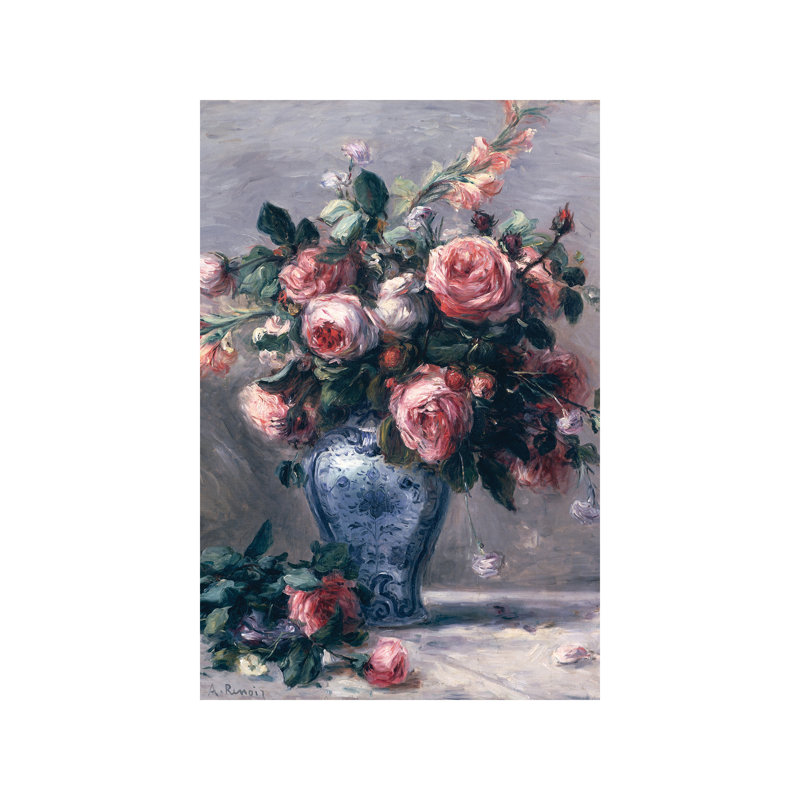 Vase Of Roses by Pierre-Auguste Renoir - Gallery-Wrapped Canvas Giclee on Canvas, 66.04 cm H x 45.72 cm W x 3.175 cm D