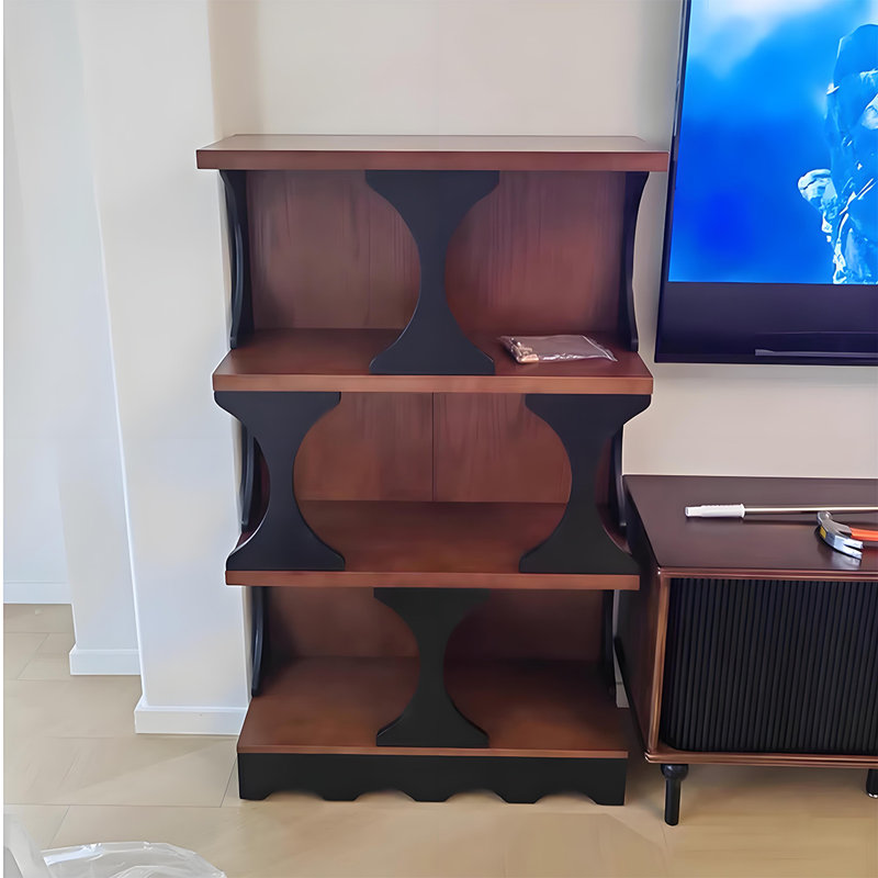 Armoire latérale rétro en bois massif