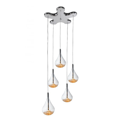 Matheny 5 - Light Chrome Cluster Pendant