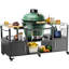 Outdoor Grill Table Compatible With Big Egg Large Grills And Jr, Metal Cart Storage Box, Load - Bearing, 6 Brakes, Spice Rack, Paper Towel Holder, 4 Hooks For Grilling Tools, Easy To Assemble, Black